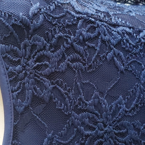 As U Wish Dress for Teenagers Lace Details Keyhole Tie Back Royal Blue Size Sm - Picture 3 of 12